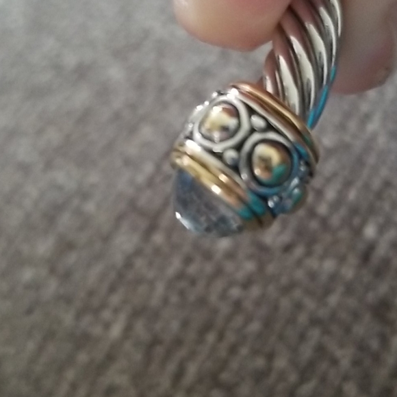 White & Yellow Gold Overlay 3.14 White Sapphire - Picture 11 of 13